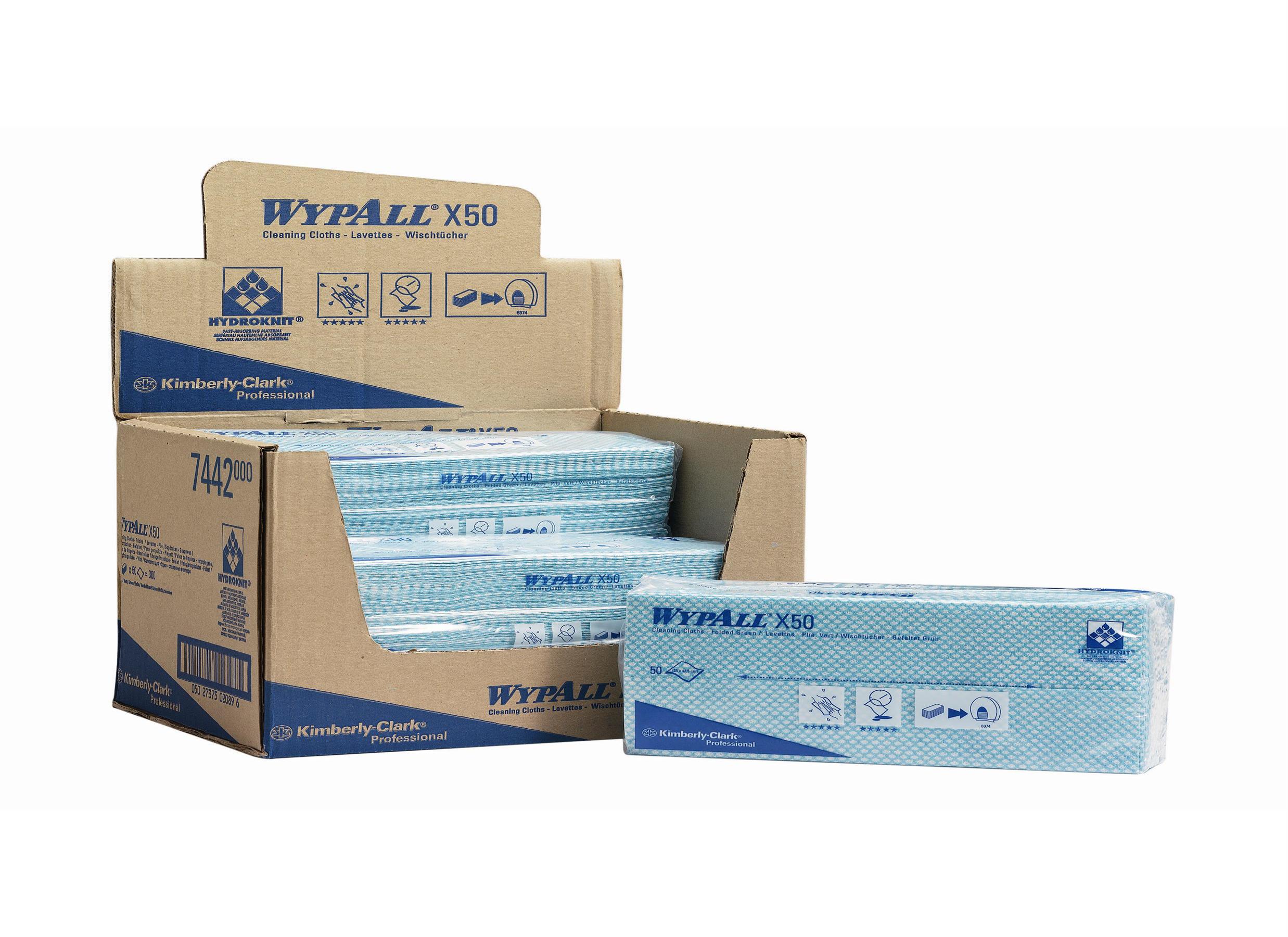 WYPALL* X50 Sopdoeken intergevouwen 7442 Groen - Kimberly Clark