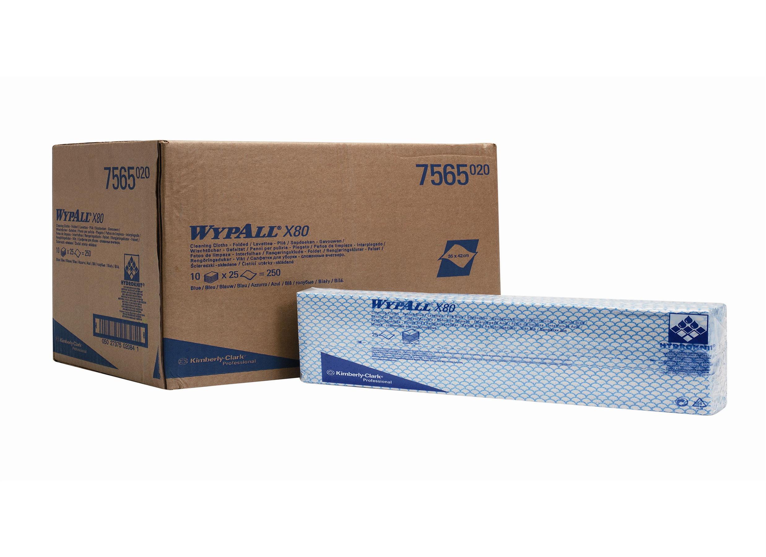 WYPALL* X80 Plus Sopdoeken intergevouwen 7565 Blauw - Kimberly Clark