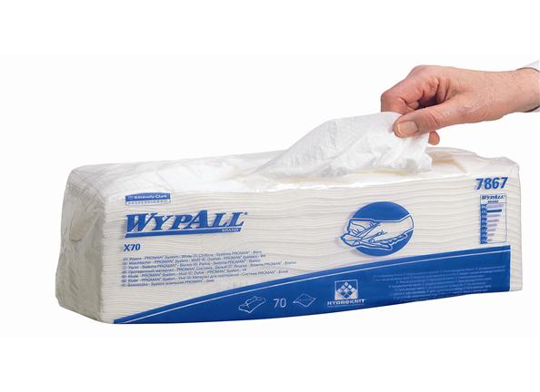 WYPALL* X70 Doeken 7867 Gevouwen / Wit - Kimberly Clark