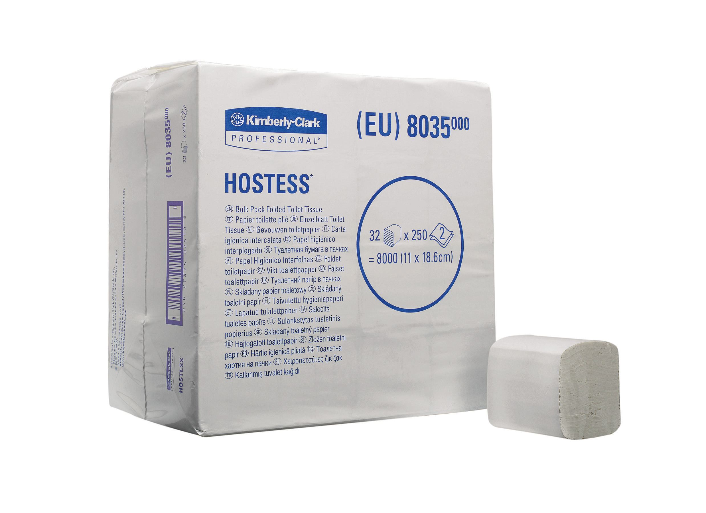 HOSTESS* 32 Toilettissue Gevouwen 250 8035 Wit - Kimberly Clark