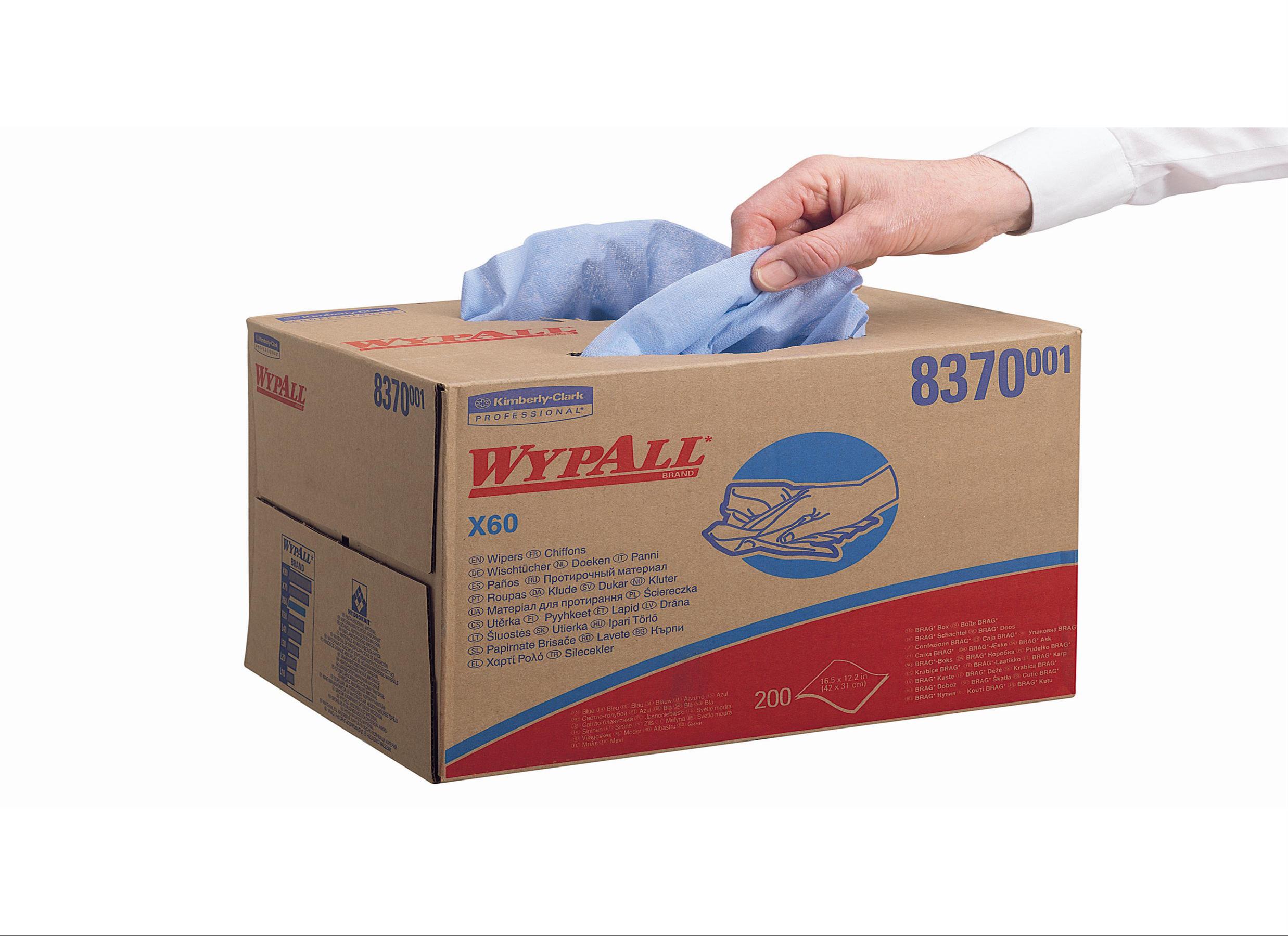 WYPALL* X60 Poetsdoeken 8370 Blauw (draagdoos) - kimberly Clark