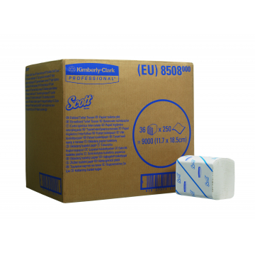 SCOTT* 36 Toilettissue Gevouwen 250 8508 Wit - Kimberly Clark