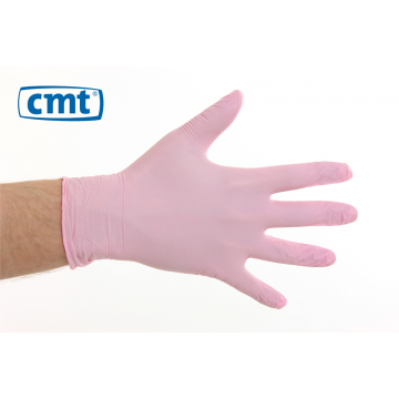 Roze handschoenen van CMT, Poedervrij (Soft Nitril Handschoenen)