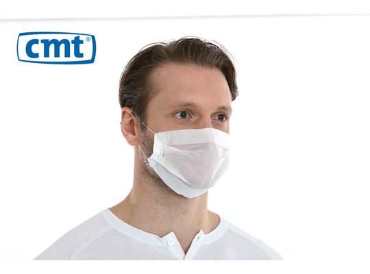 CMT 1-laags papieren mondmasker wit met oorelastiek 320/1 10000 stuks