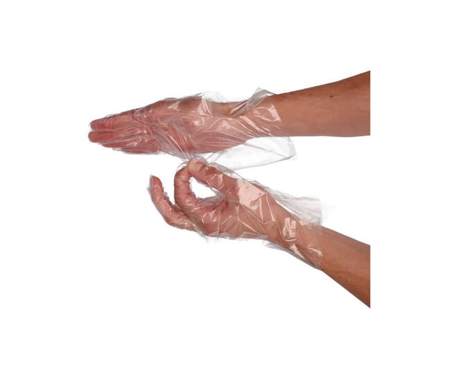 CMT PE Handschoenen, transparant, geruwd 30cm, 25my 10.000stuks