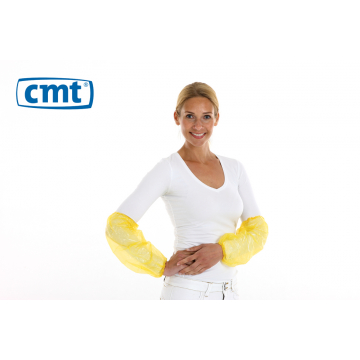 CMT PE Mouwovertek Geel 20x40cm 20 micron