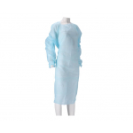 CMT Schort CPE Blauw Geruwd met lange mauw 120x98cm 30 micron