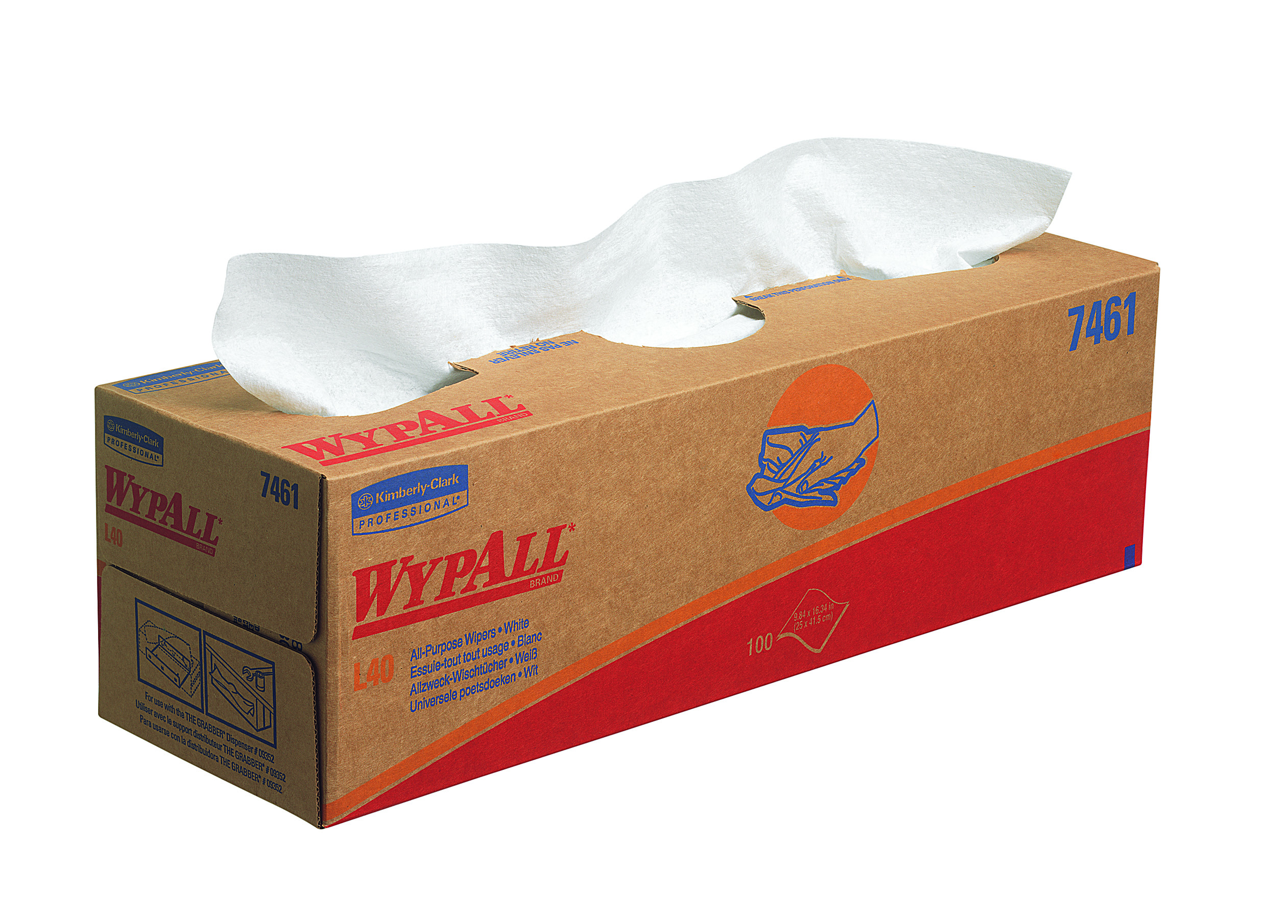 WYPALL* L40 Poetsdoeken Pop UP Doos 7461 Wit - Kimberly Clark