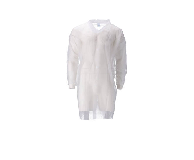 CMT pp Non Woven Bezoekersjas Wit High Weight Rits 100 stuks XXL