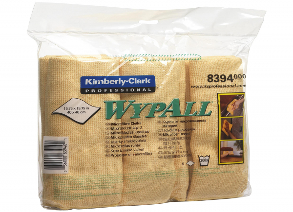 WYPALL* Microfibre Doeken Ongevouwen 40 x 40 cm 8394 Geel - Kimberly Clark