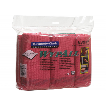 WYPALL* Microfibre Doeken Ongevouwen 40 x 40 cm 8397 Rood - Kimberly Clark