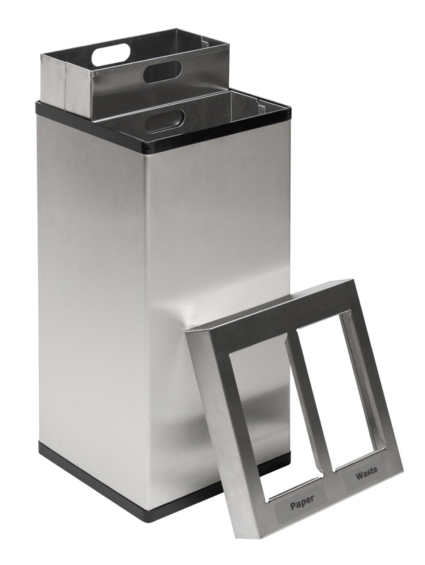 RVS afvalbak Carro-Mix 2X52,5 liter