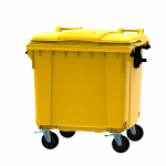 Gekleurde Rolcontainer 1100 liter vlak deksel (diverse kleuren)