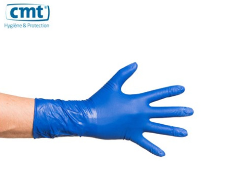 CMT high risk lange latex handschoenen poedervrij Blauw 500 stuks